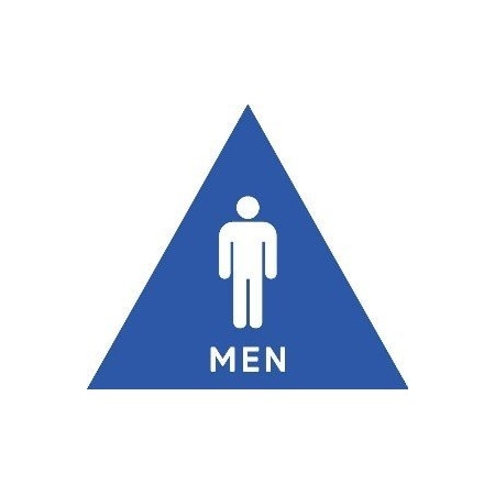 United Visual Products Men, 12" W x Triangle, Acrylic UVT24T-BLUE